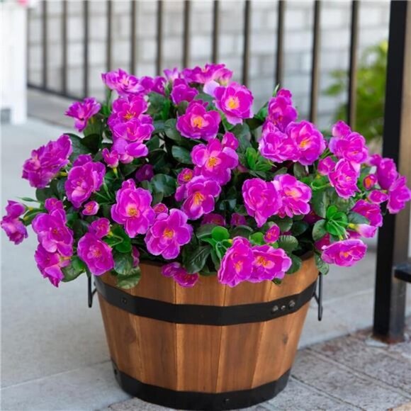 Artificial Camellia Flowers UV Resistant Outdoor Porch Patio Decor 3 Bundles - Picture 3 of 8